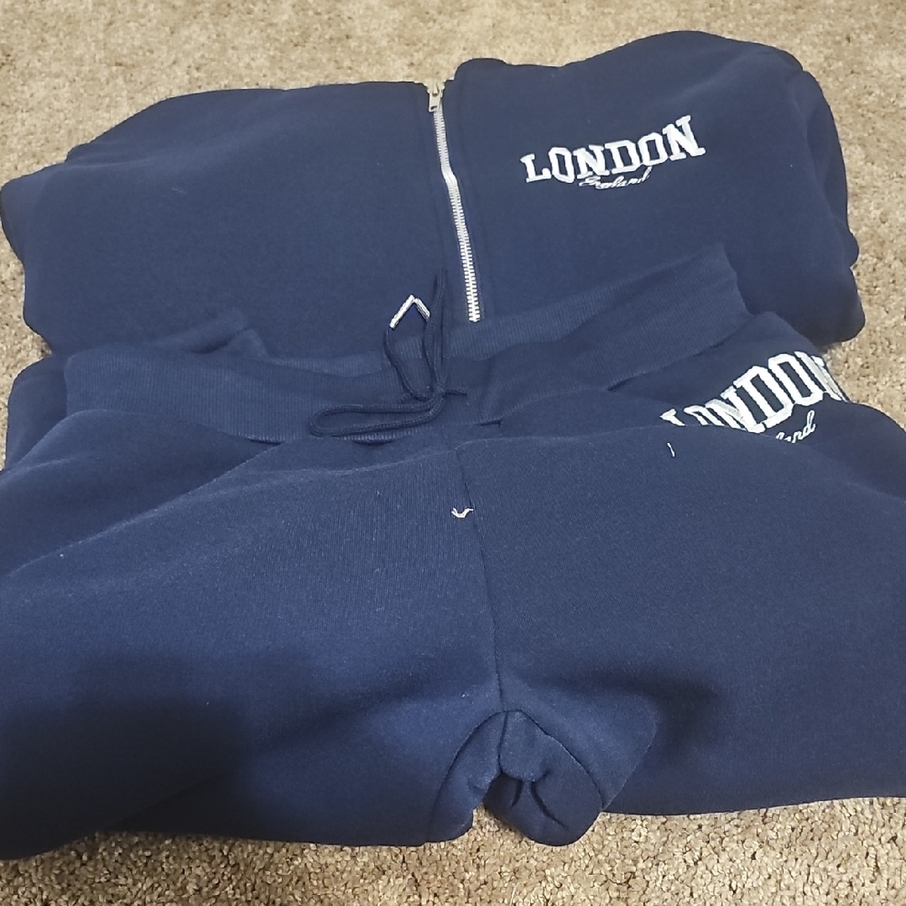 Navy London Hoodie and Sweatpants Set